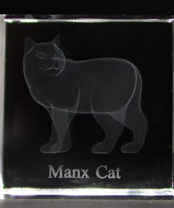 Manx Cat 3D Crystal Block