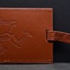 Isle of Man leather embossed luggage label