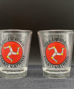 Isle of Man Manx Twin Shot Glasses